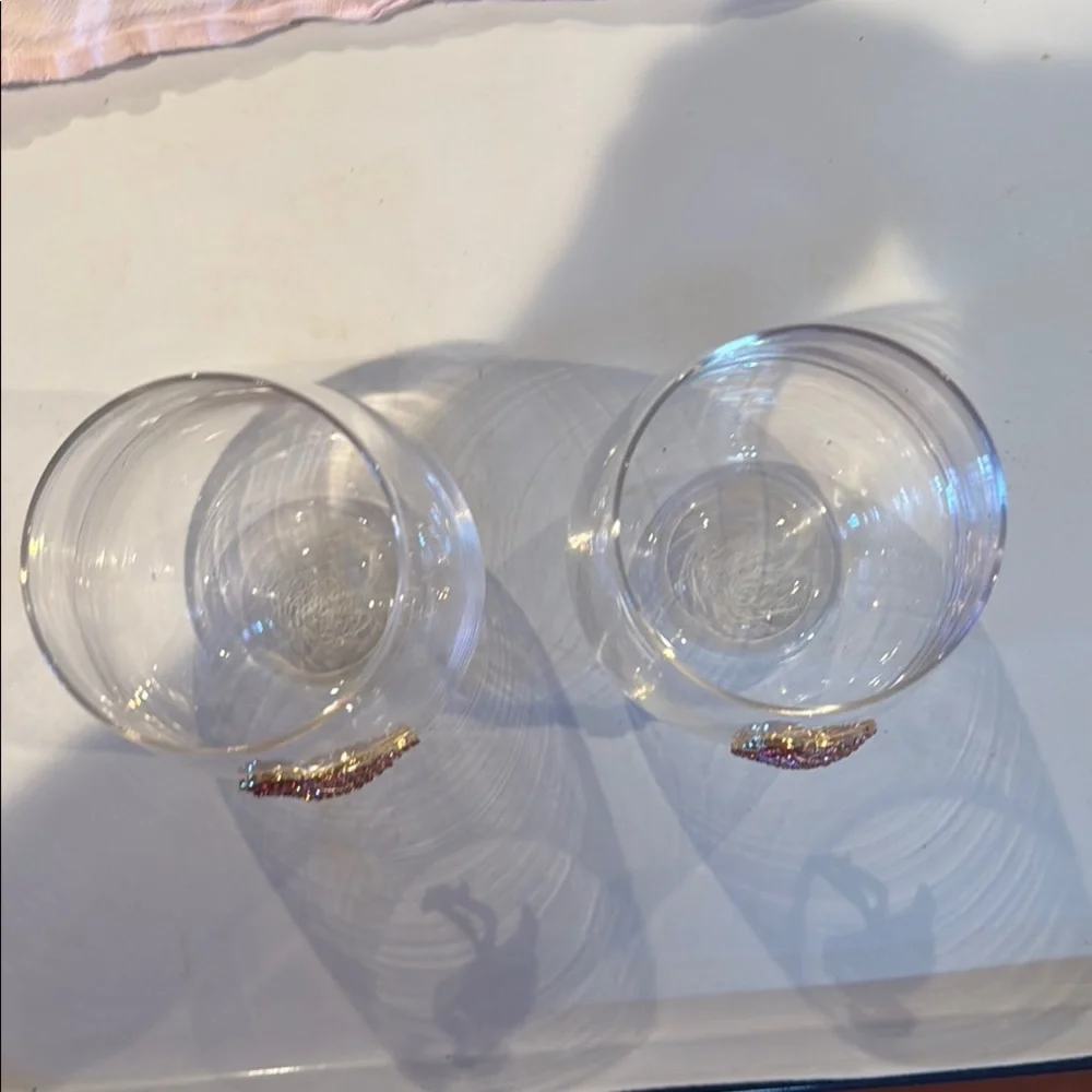Wine Glasses Jeweled Flamingo Stemless Wine Glass Set